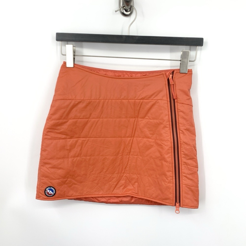 Big Agnes Women Size XS Skirt Columbine Orange Quilted Side Zip Ski Snow Layer‎
